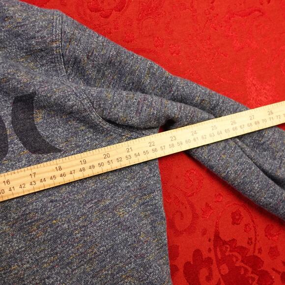 HURLEY Hoodie Mens Medium Heather Blue Pullover Fleece Sweatshirt Skate Surf Y2K - Picture 7 of 8